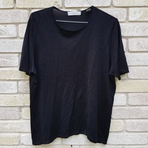 Pure silk knit t-shirt